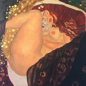 Olio su tela Omaggio a G. KLIMT - DANAE 80 x 80